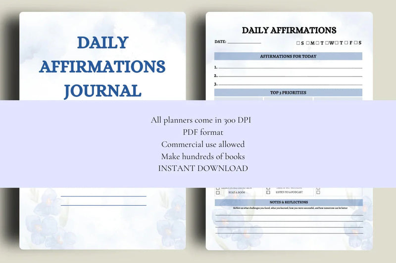 Daily Affirmations Journal KDP Planner - CraftNest - Digital Crafting and Art