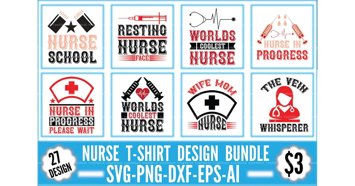 Nurse Design SVG Bundle 2 - CraftNest - Digital Crafting and Art