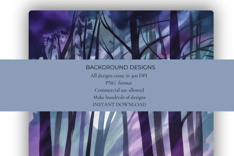 Midnight Forest Background Papers - CraftNest - Digital Crafting and Art