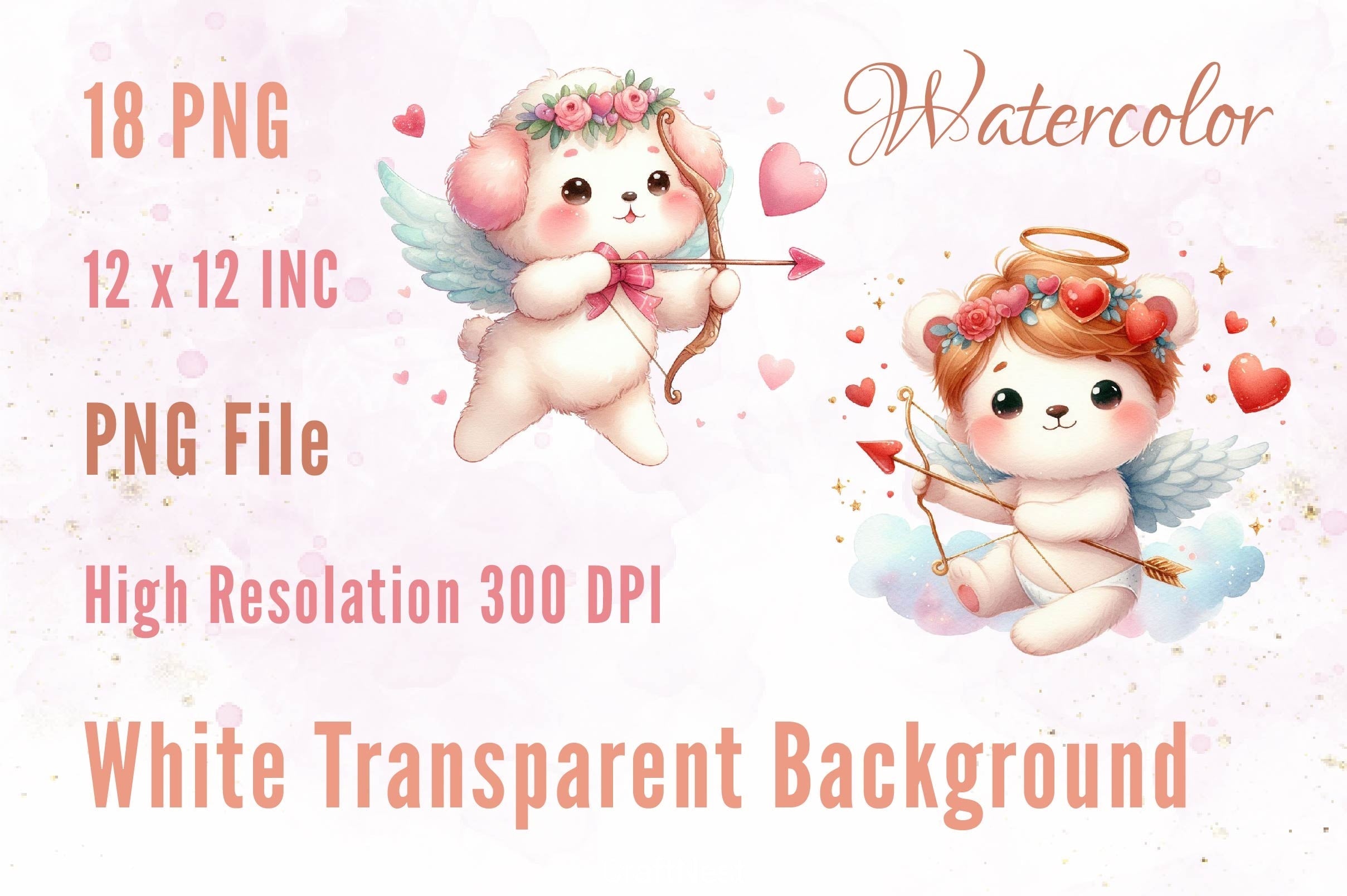 Cupid Valentines Day Clipart Bundle