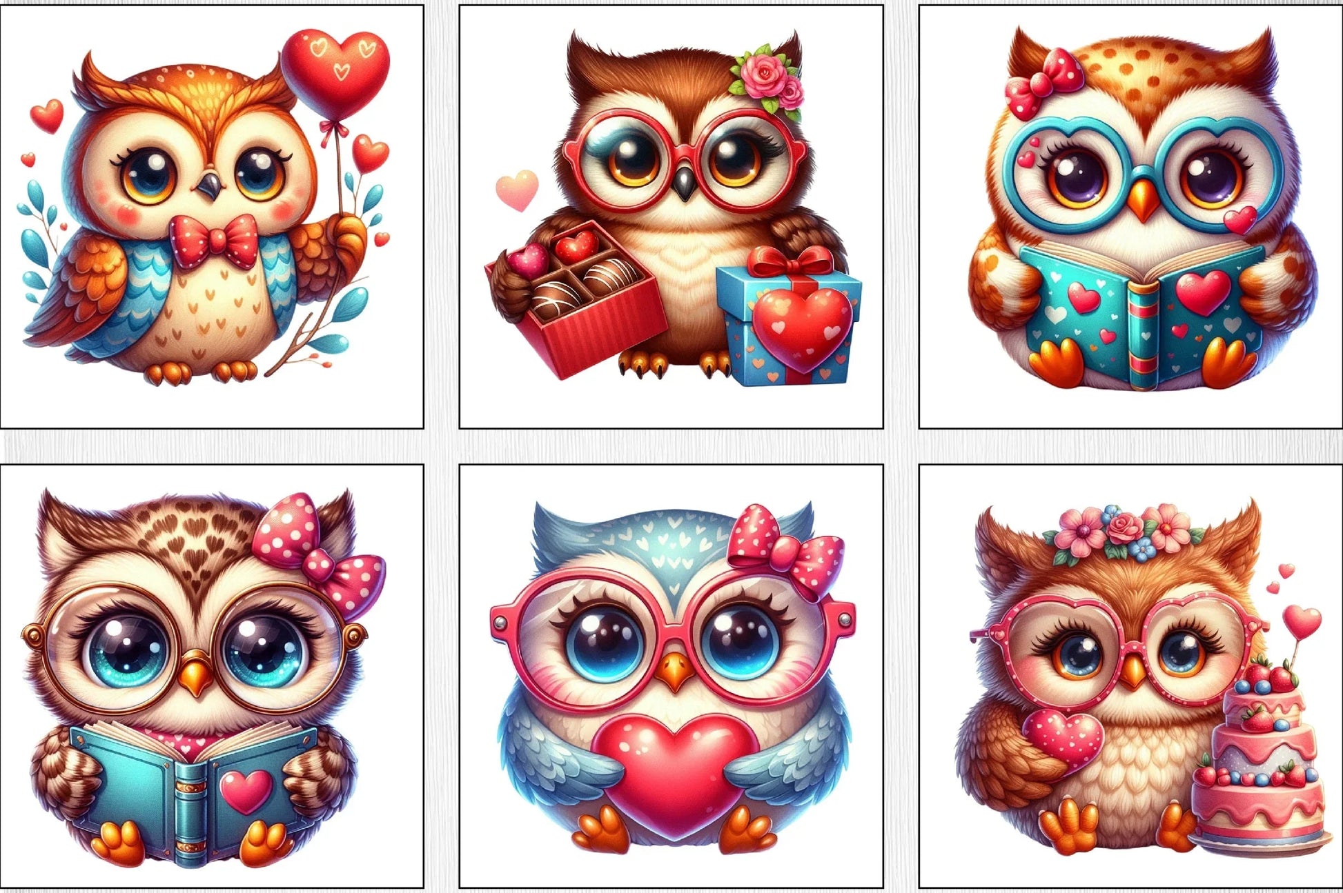 Valentine Owl Clipart Bundle 3 - CraftNest - Digital Crafting and Art