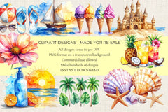 Summer Holiday Clipart - CraftNest - Digital Crafting and Art