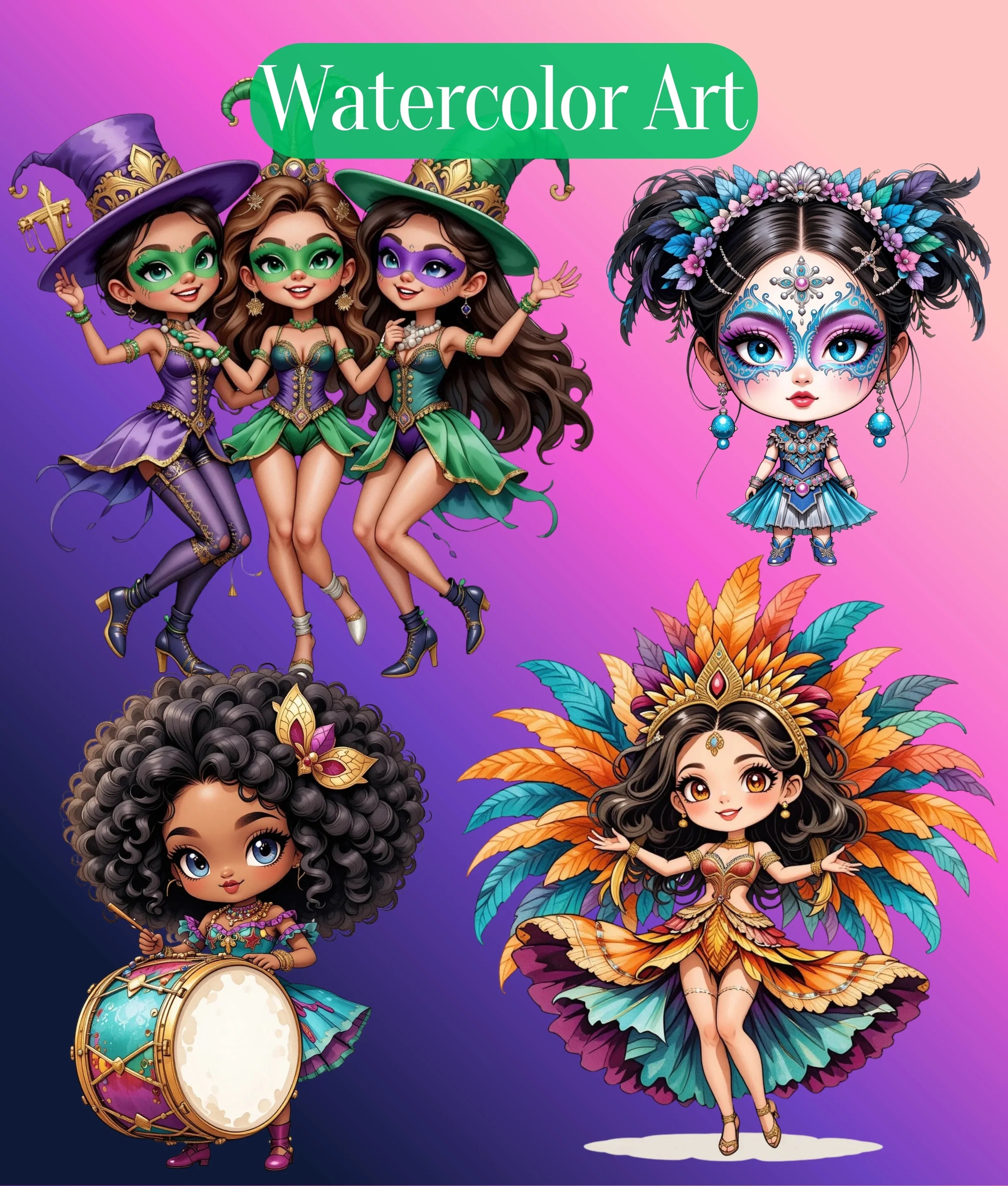 Mardi Gras Clipart Bundle - CraftNest - Digital Crafting and Art