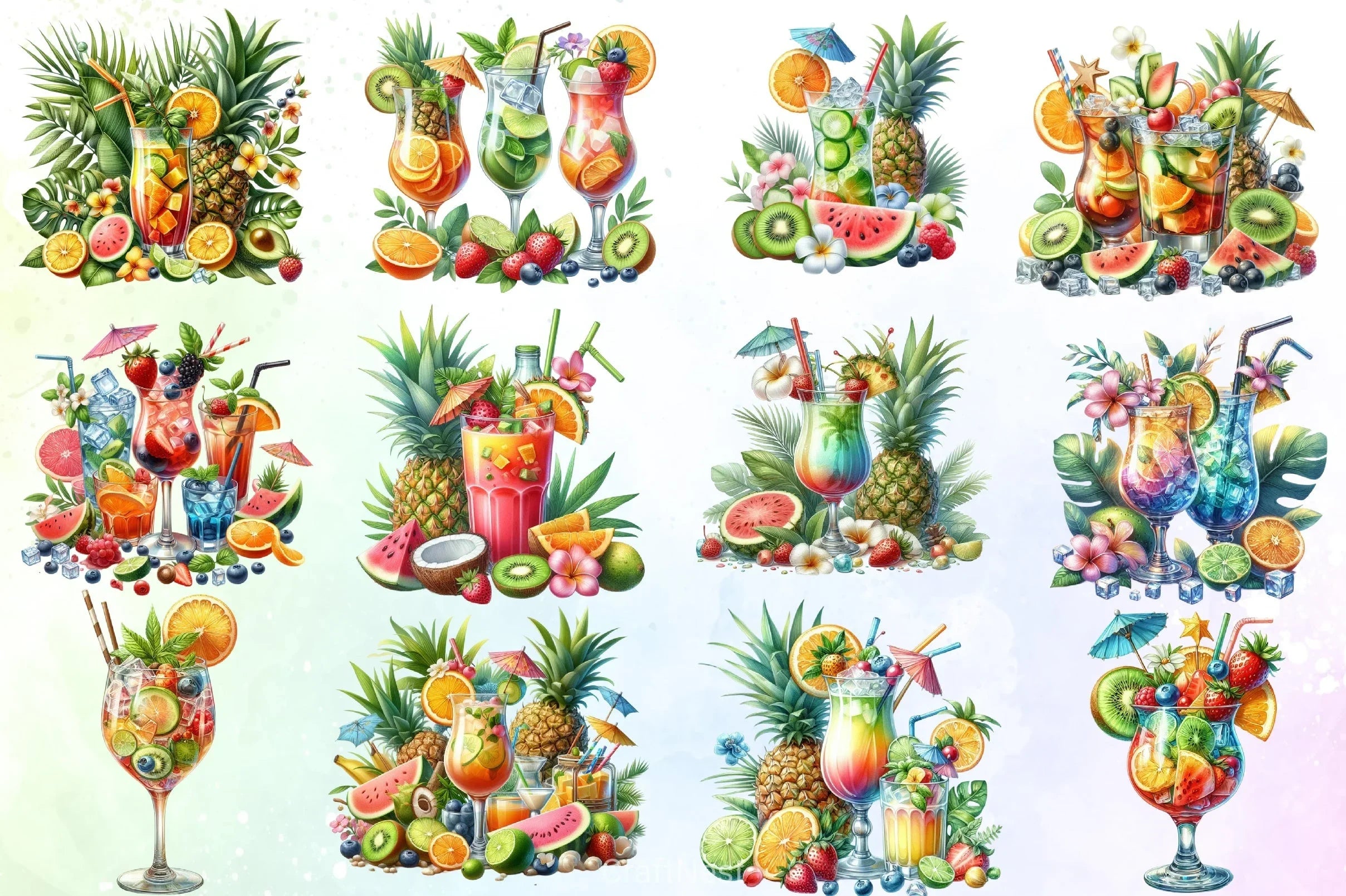 Cocktail Summer Clipart Bundle - CraftNest - Digital Crafting and Art