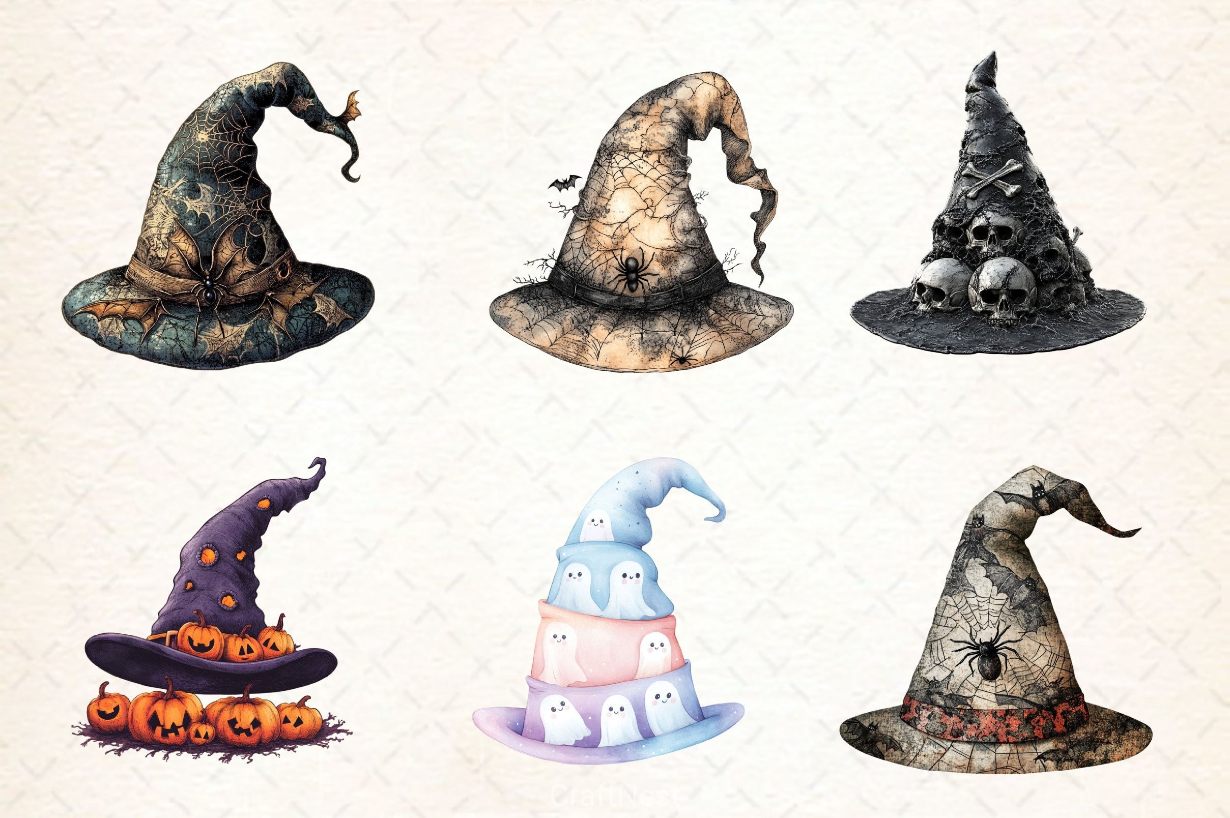 Halloween Witch Hat Clipart Bundle 2