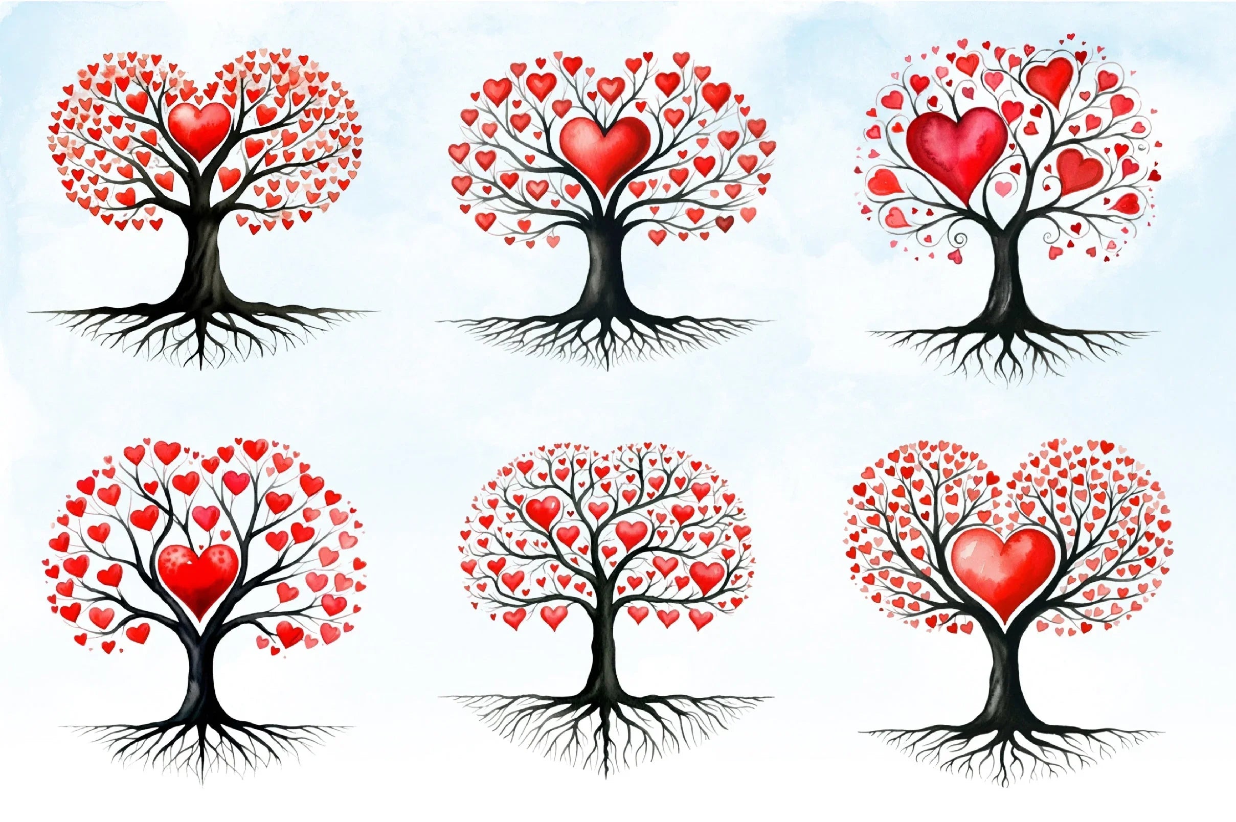 Valentine Heart Tree Clipart Bundle - CraftNest - Digital Crafting and Art