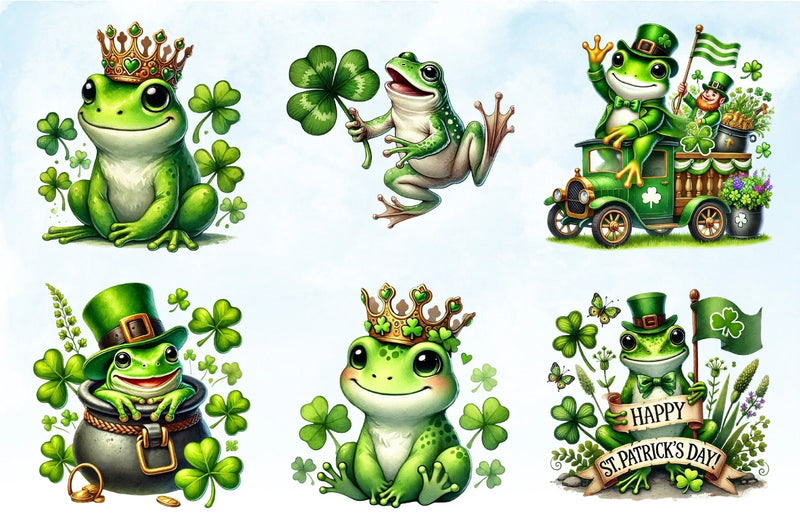 St. Patrick's Frog Clipart Bundle - CraftNest - Digital Crafting and Art