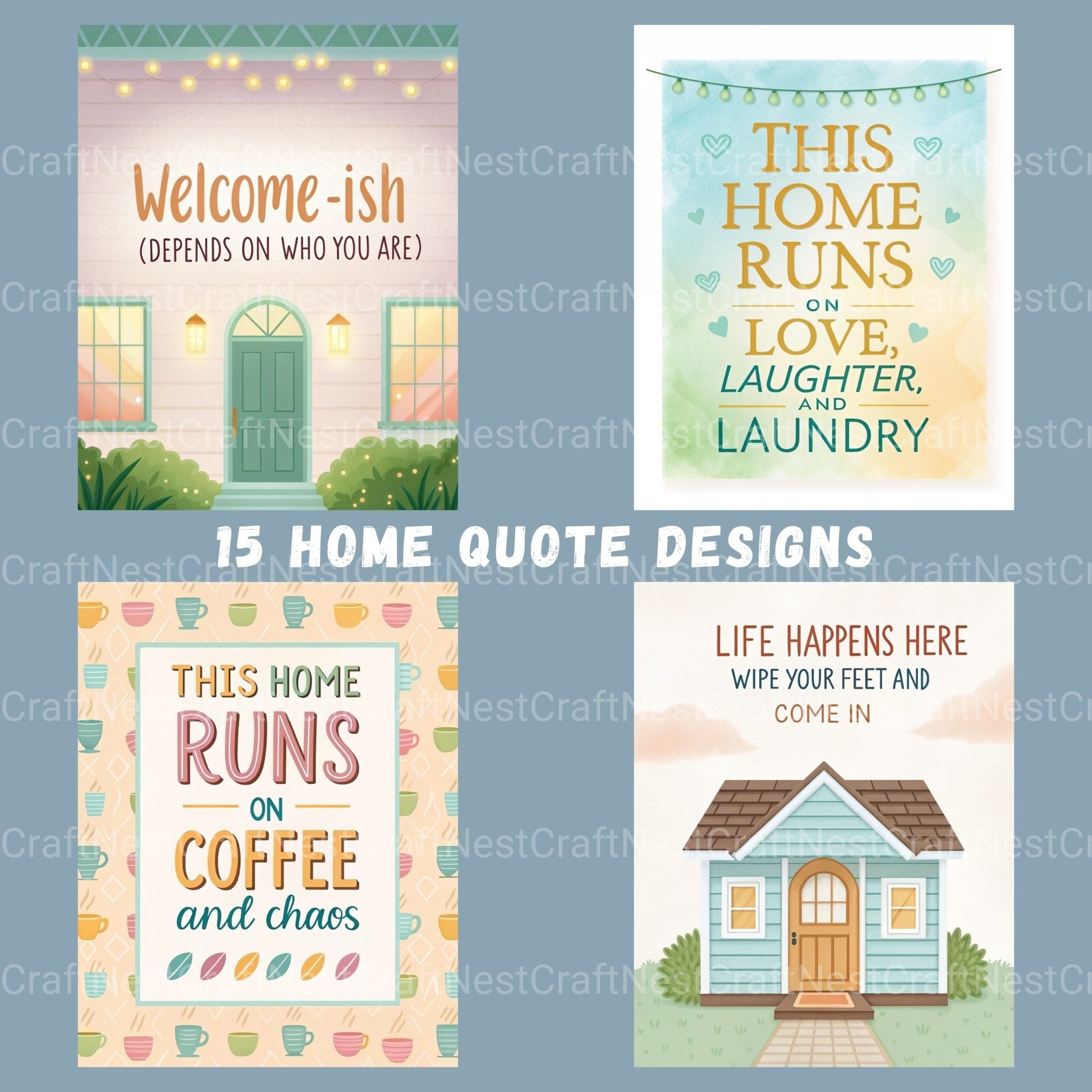 Home Quotes Clipart Bundle