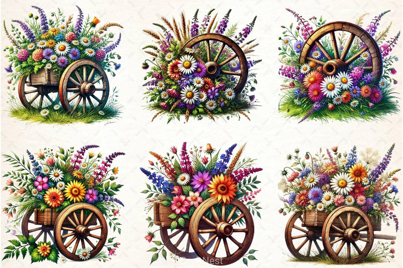 Spring Wheel Clipart Bundle - CraftNest - Digital Crafting and Art