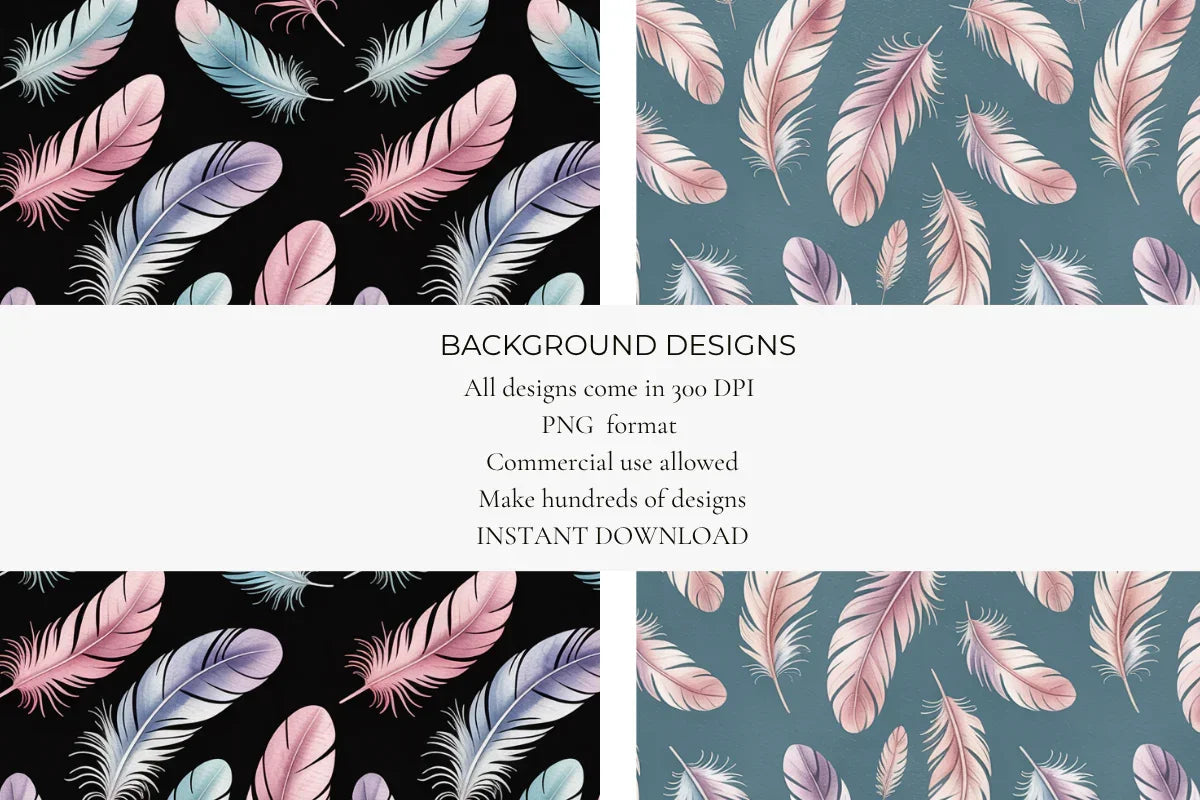 Feathers Seamless Papers - CraftNest - Digital Crafting and Art