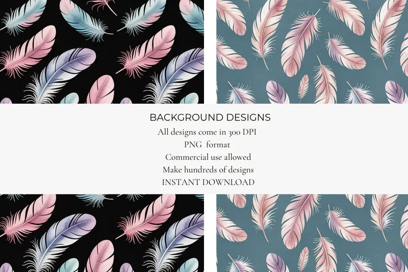 Feathers Seamless Papers - CraftNest - Digital Crafting and Art