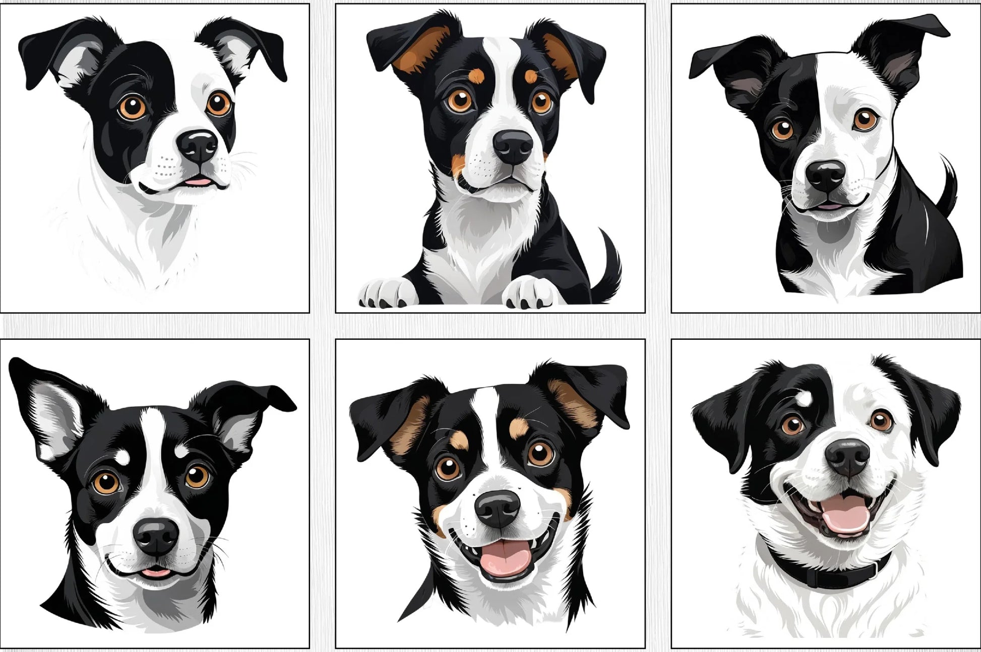 Cute Black & White Dog Clipart Bundle - CraftNest - Digital Crafting and Art