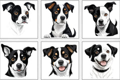 Cute Black & White Dog Clipart Bundle - CraftNest - Digital Crafting and Art