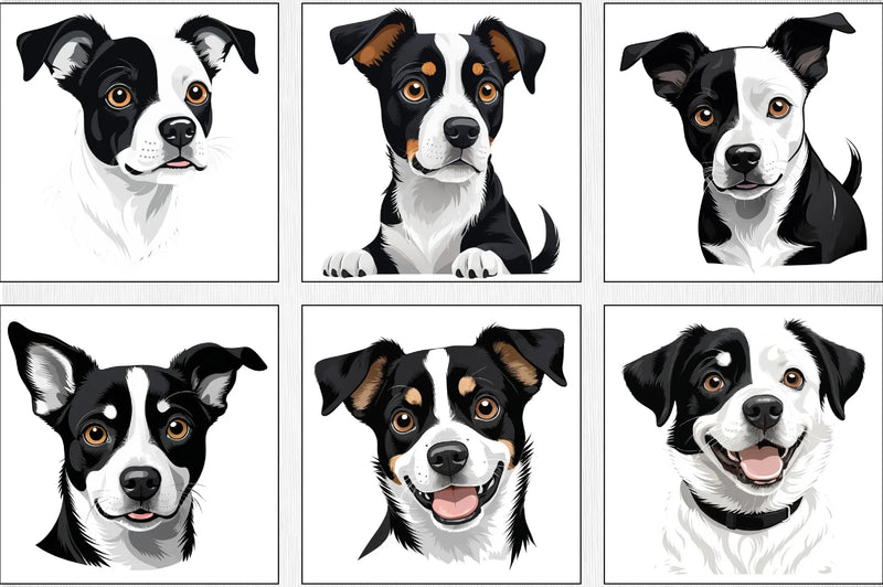 Cute Black & White Dog Clipart Bundle - CraftNest - Digital Crafting and Art