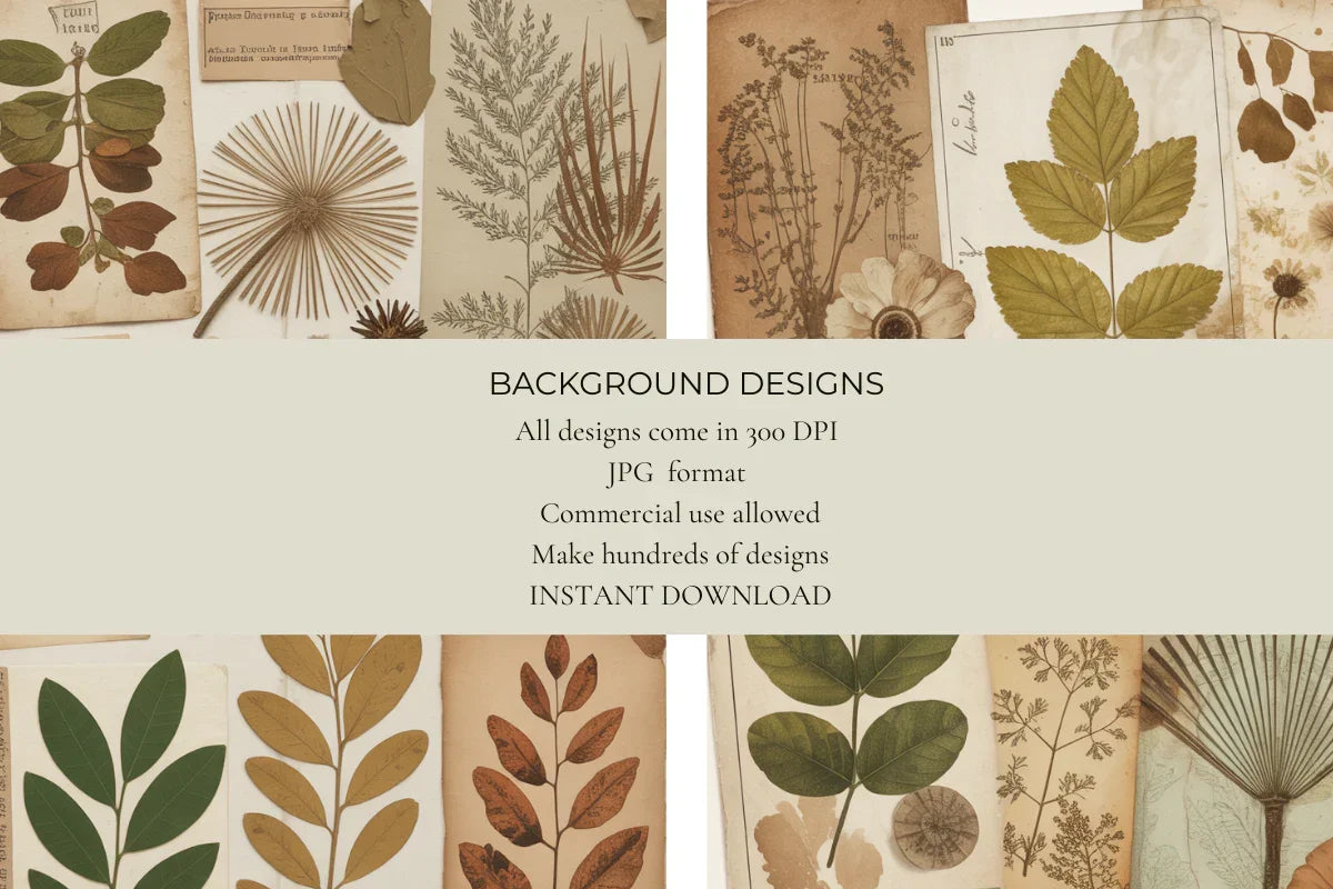 Vintage Nature Junk Journal Papers - CraftNest - Digital Crafting and Art