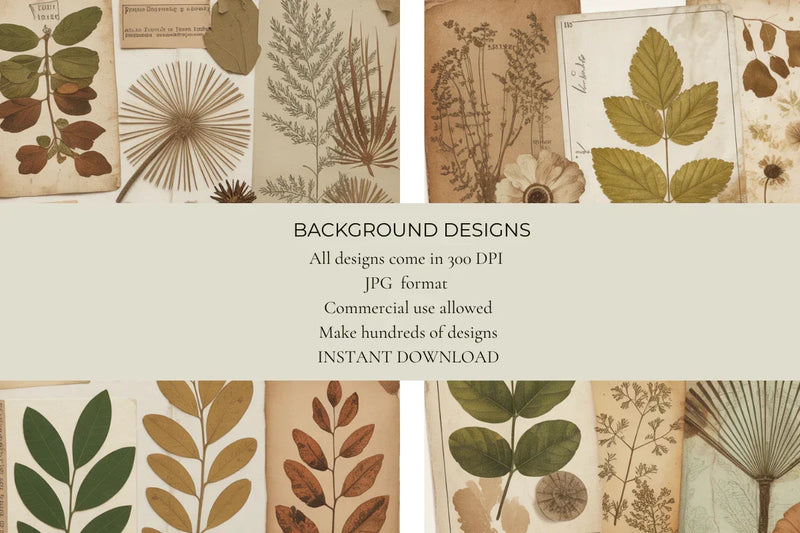 Vintage Nature Junk Journal Papers - CraftNest - Digital Crafting and Art