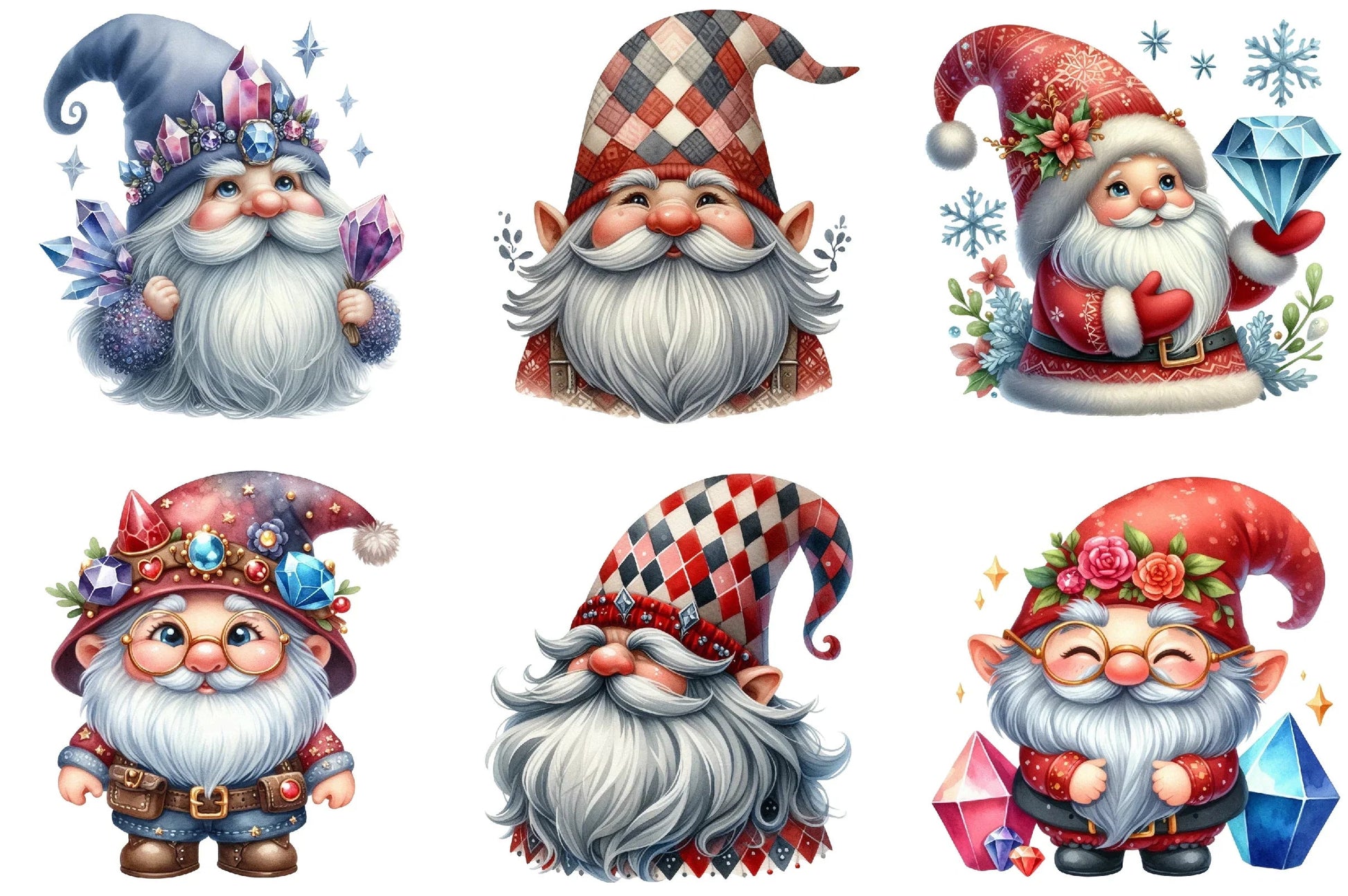 Diamond Gnome Clipart Bundle - CraftNest - Digital Crafting and Art