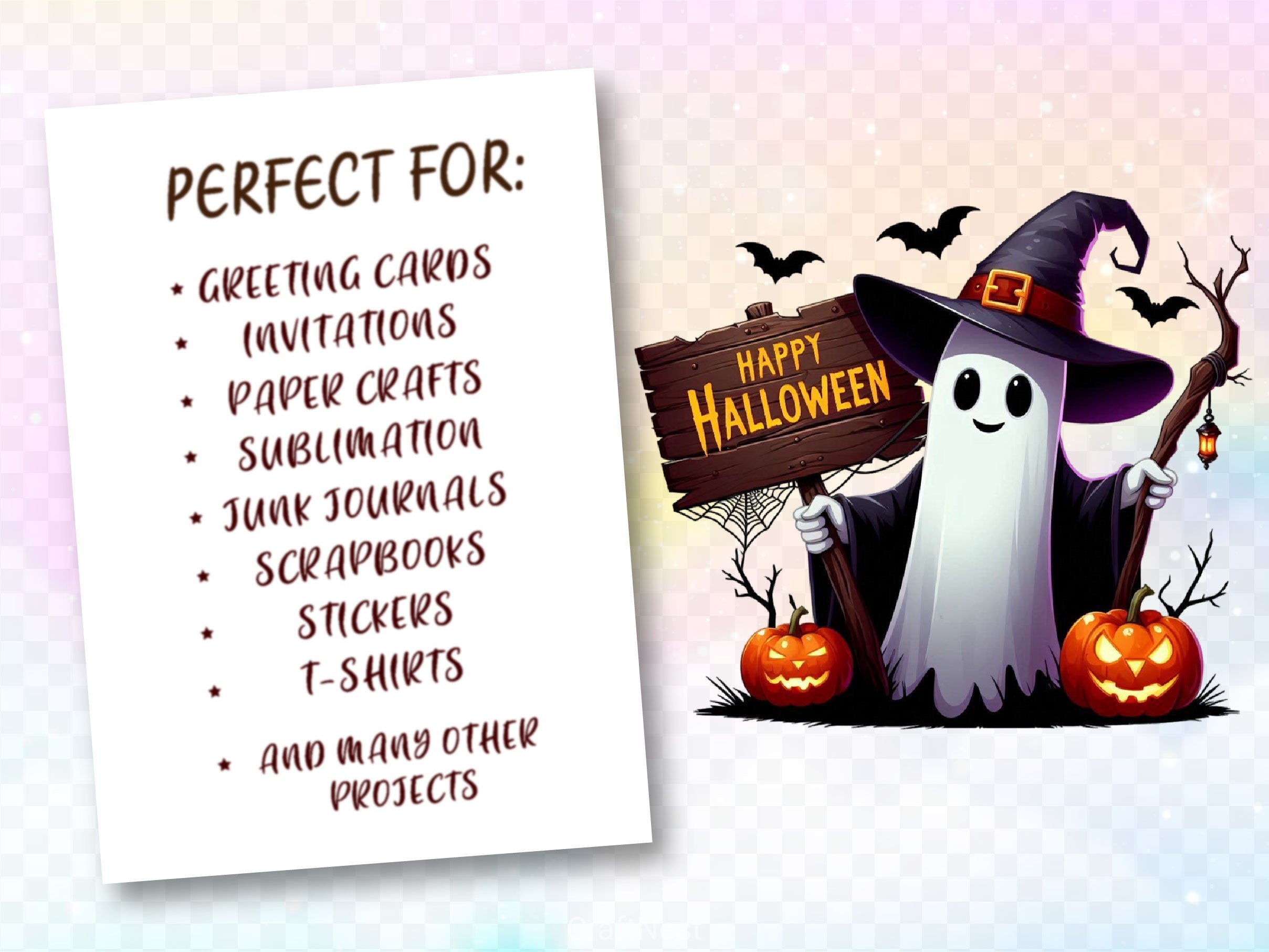 Funny Halloween Ghost Clipart Bundle 4