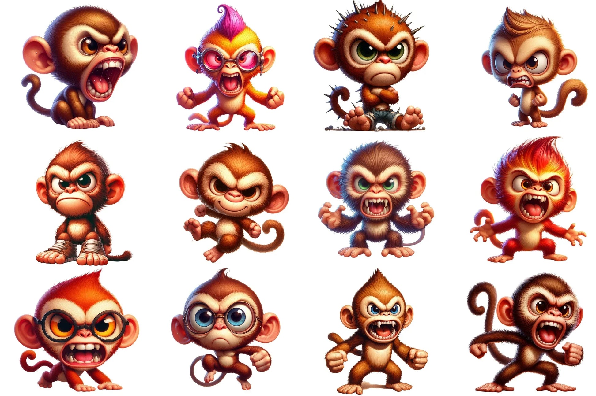 Angry Monkey Clipart Bundle - CraftNest - Digital Crafting and Art