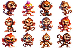 Angry Monkey Clipart Bundle - CraftNest - Digital Crafting and Art