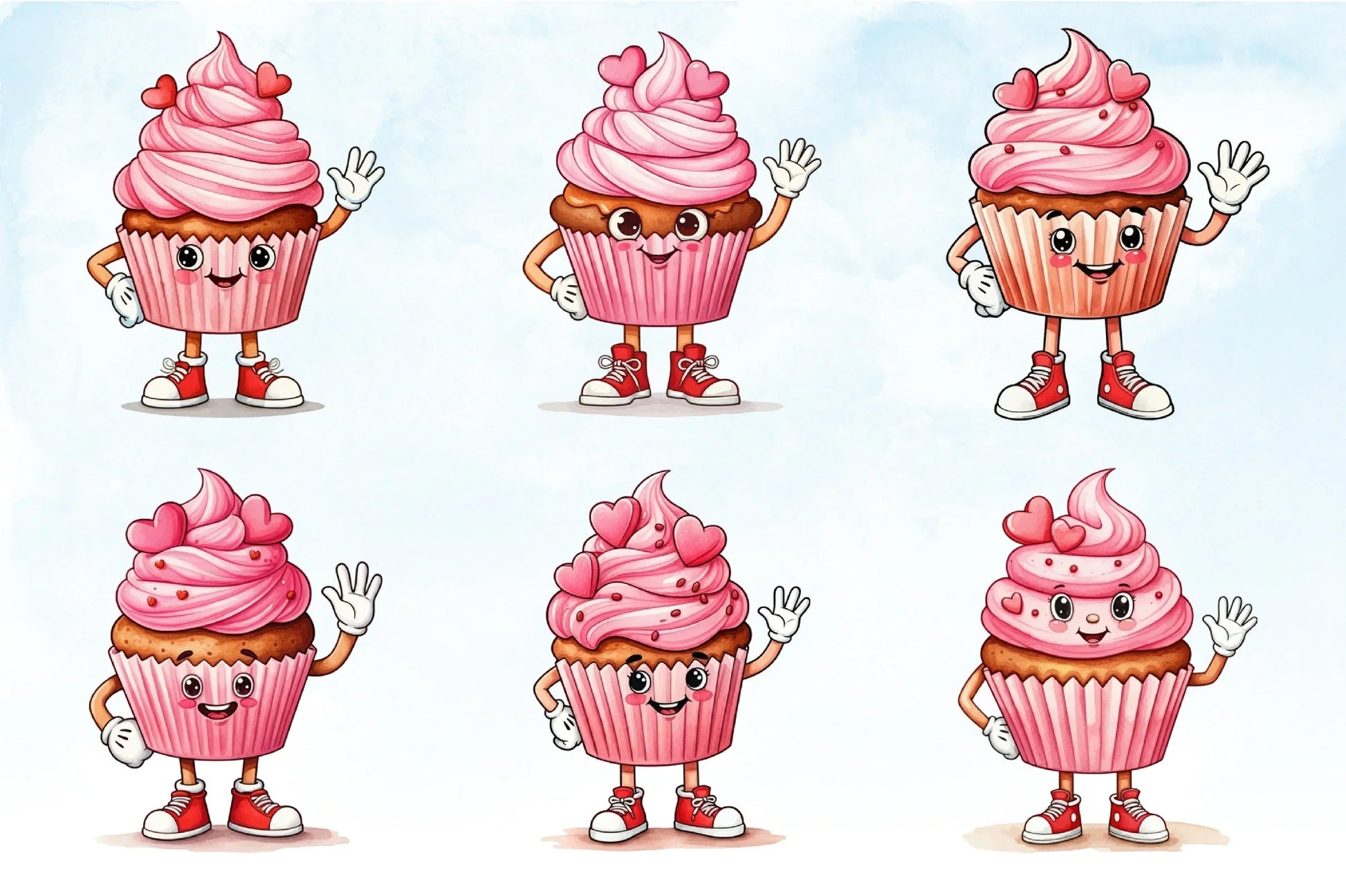 Kawaii Valentine Cupcake Clipart Bundle - CraftNest - Digital Crafting and Art