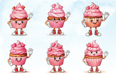 Kawaii Valentine Cupcake Clipart Bundle - CraftNest - Digital Crafting and Art