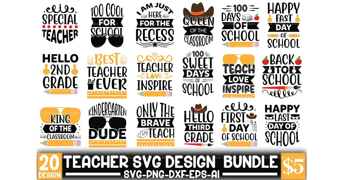 Teacher Design SVG Bundle - CraftNest - Digital Crafting and Art