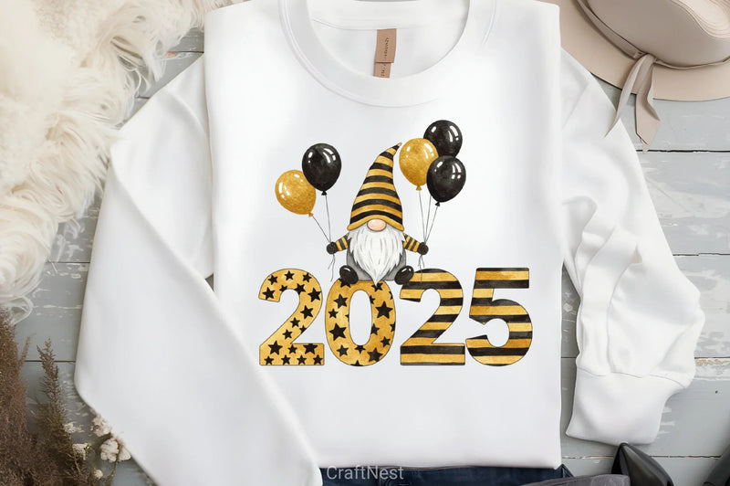 New Year Gnomes 2025 Clipart Bundle 3 - CraftNest - Digital Crafting and Art