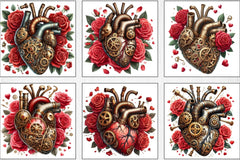 Valentine Steampunk Heart Clipart Bundle - CraftNest - Digital Crafting and Art