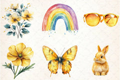 Yellow Spring Clipart Bundle - CraftNest - Digital Crafting and Art