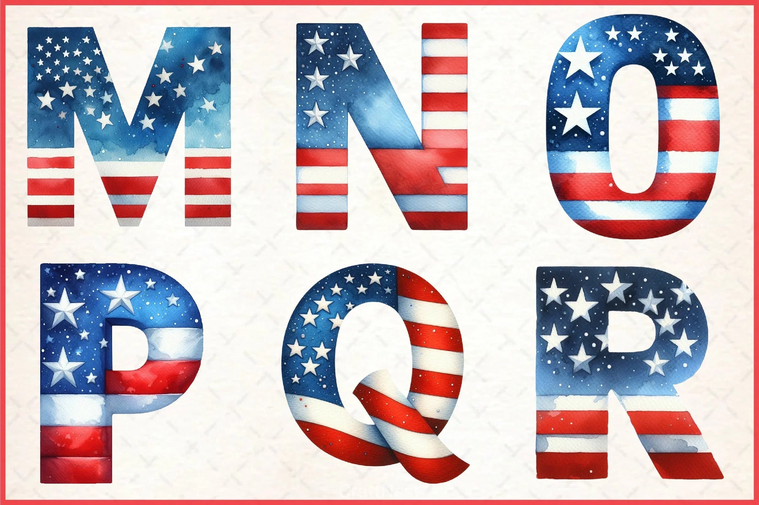 4th of July Alphabet Clipart Bundle - CraftNest - Digital Crafting and Art