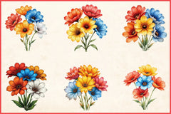 Wildflower Bouquet Clipart Bundle - CraftNest - Digital Crafting and Art