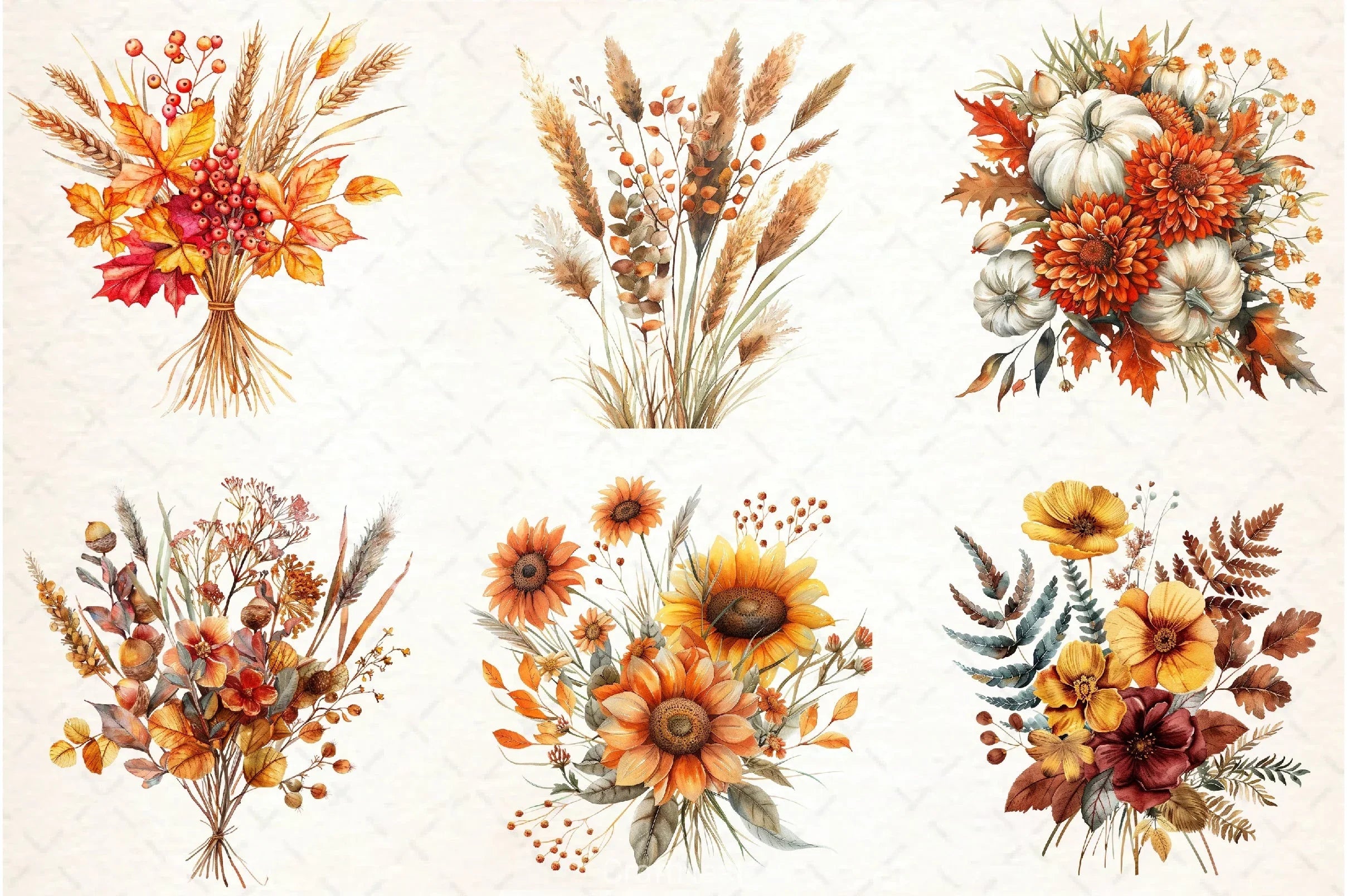 Autumn Bouquets Clipart Bundle - CraftNest - Digital Crafting and Art