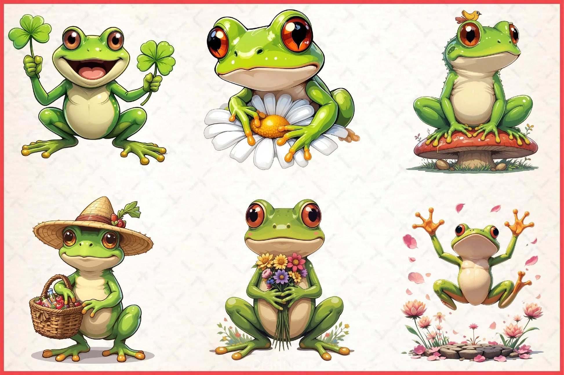 Spring Frog Clipart Bundle 1 - CraftNest - Digital Crafting and Art