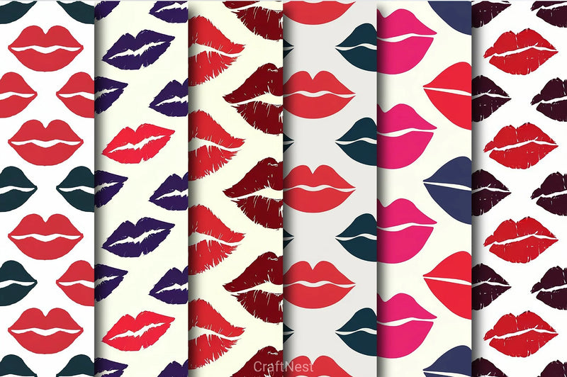 Kisses Xoxo Love Digital Paper - CraftNest - Digital Crafting and Art