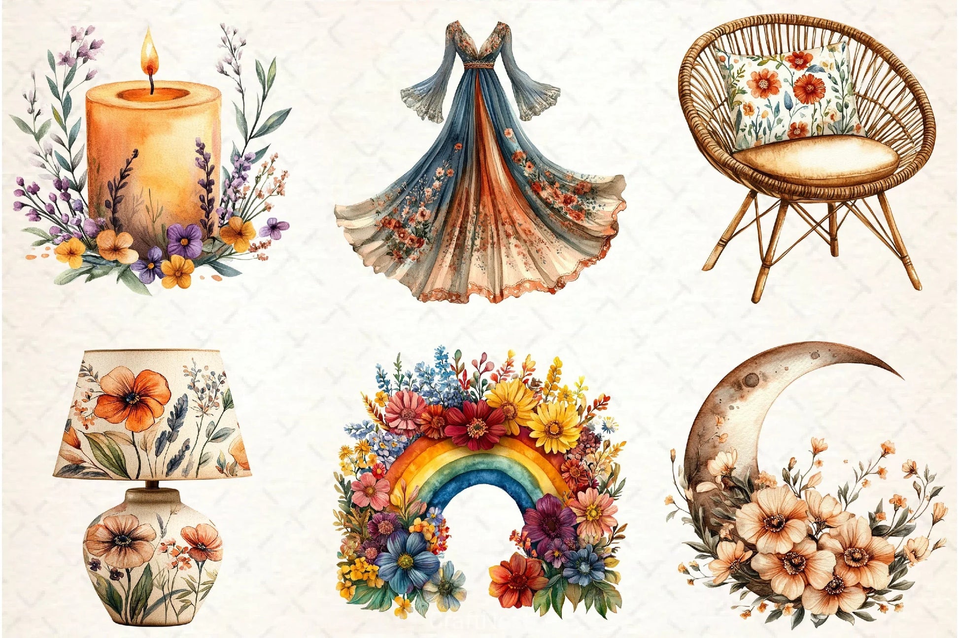 Boho Spring Clipart Bundle - CraftNest - Digital Crafting and Art
