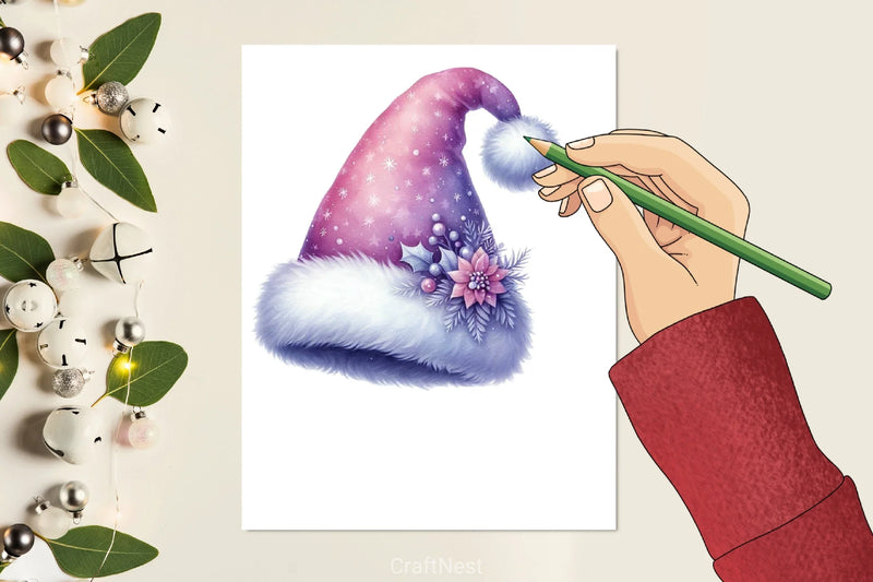 Pastel Purple Christmas Clipart Bundle - CraftNest - Digital Crafting and Art