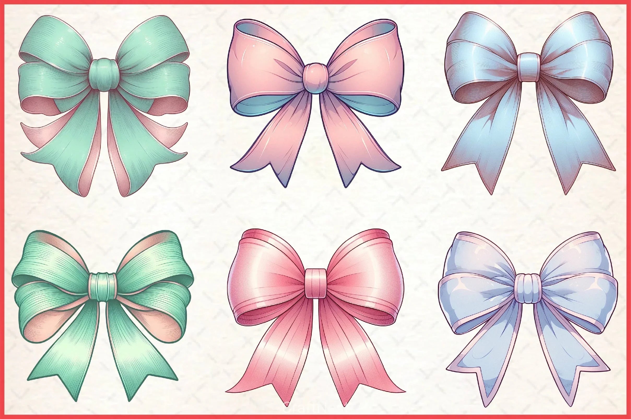 Coquette Bow Clipart Bundle 7 - CraftNest - Digital Crafting and Art