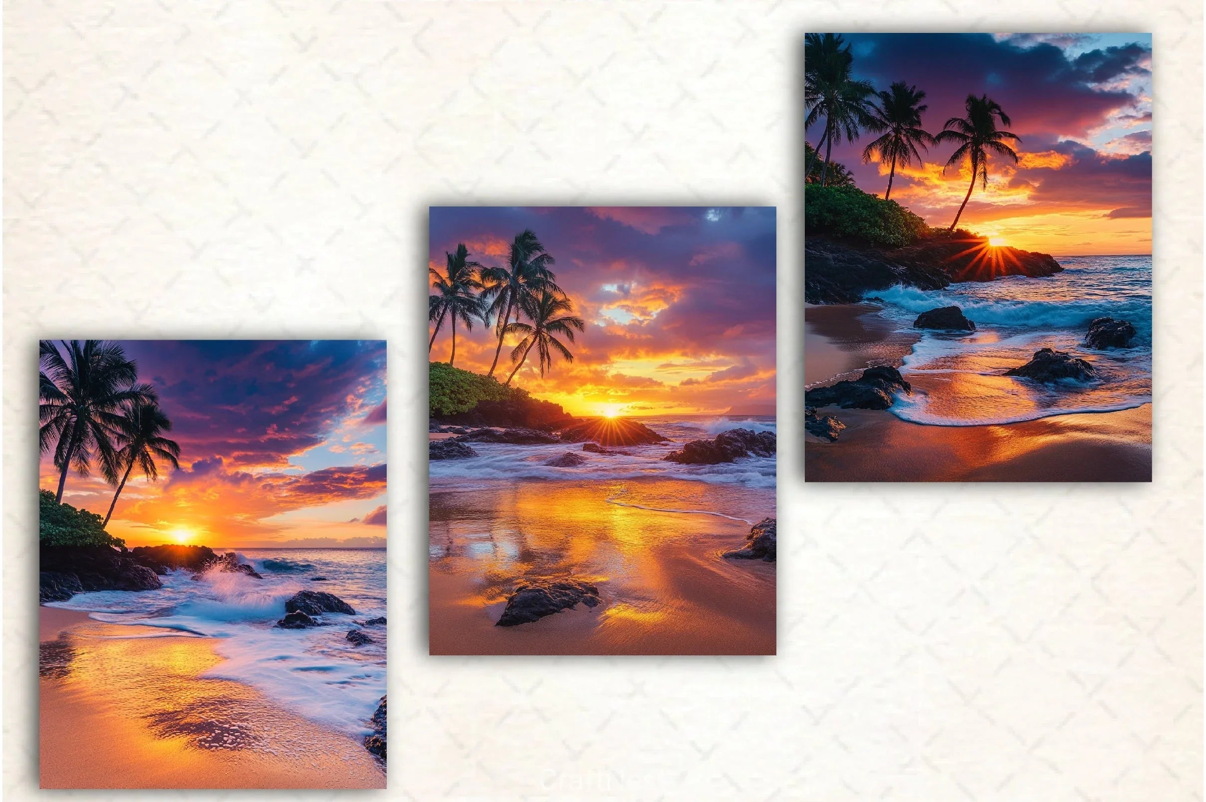 Sunset Beach Digital Paper - CraftNest - Digital Crafting and Art