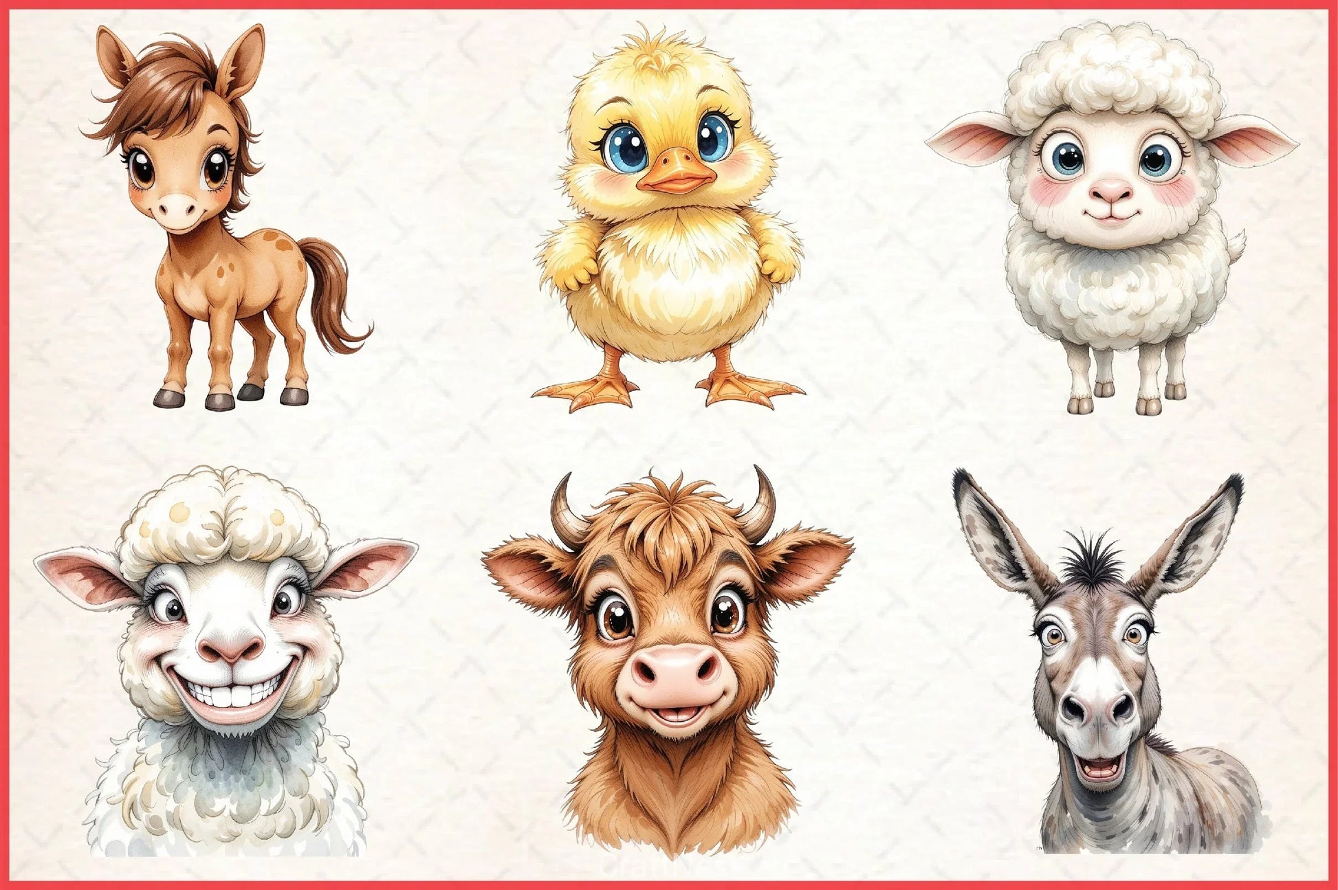 Cute Farm Animals Clipart Bundle 2 - CraftNest - Digital Crafting and Art
