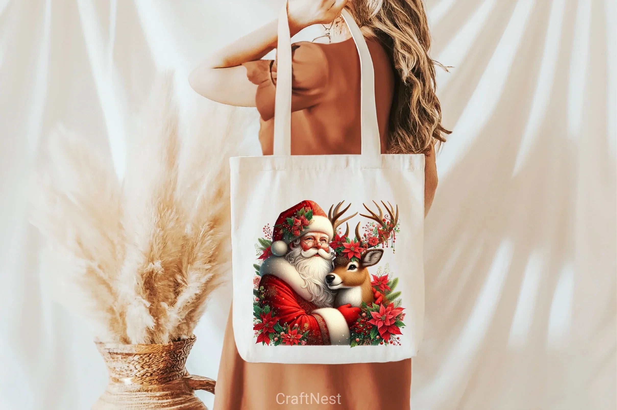 Santa Claus & Reindeer Clipart Bundle - CraftNest - Digital Crafting and Art