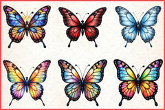 Colorful Butterfly Stained Glass Clipart Bundle - CraftNest - Digital Crafting and Art