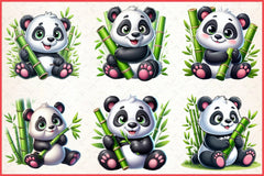 Cute Panda Clipart Bundle - CraftNest - Digital Crafting and Art