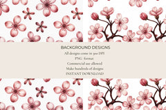 Cherry Blossom Seamless Papers - CraftNest - Digital Crafting and Art