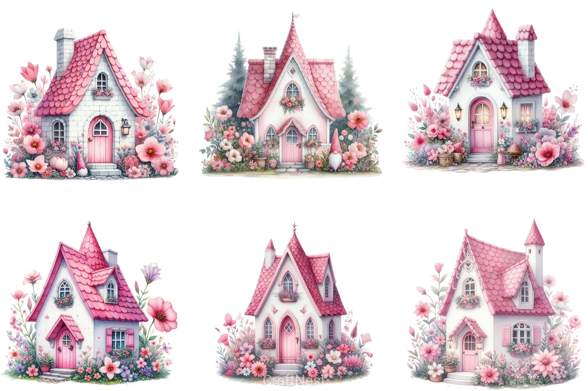 Gnome House Clipart Bundle - CraftNest - Digital Crafting and Art