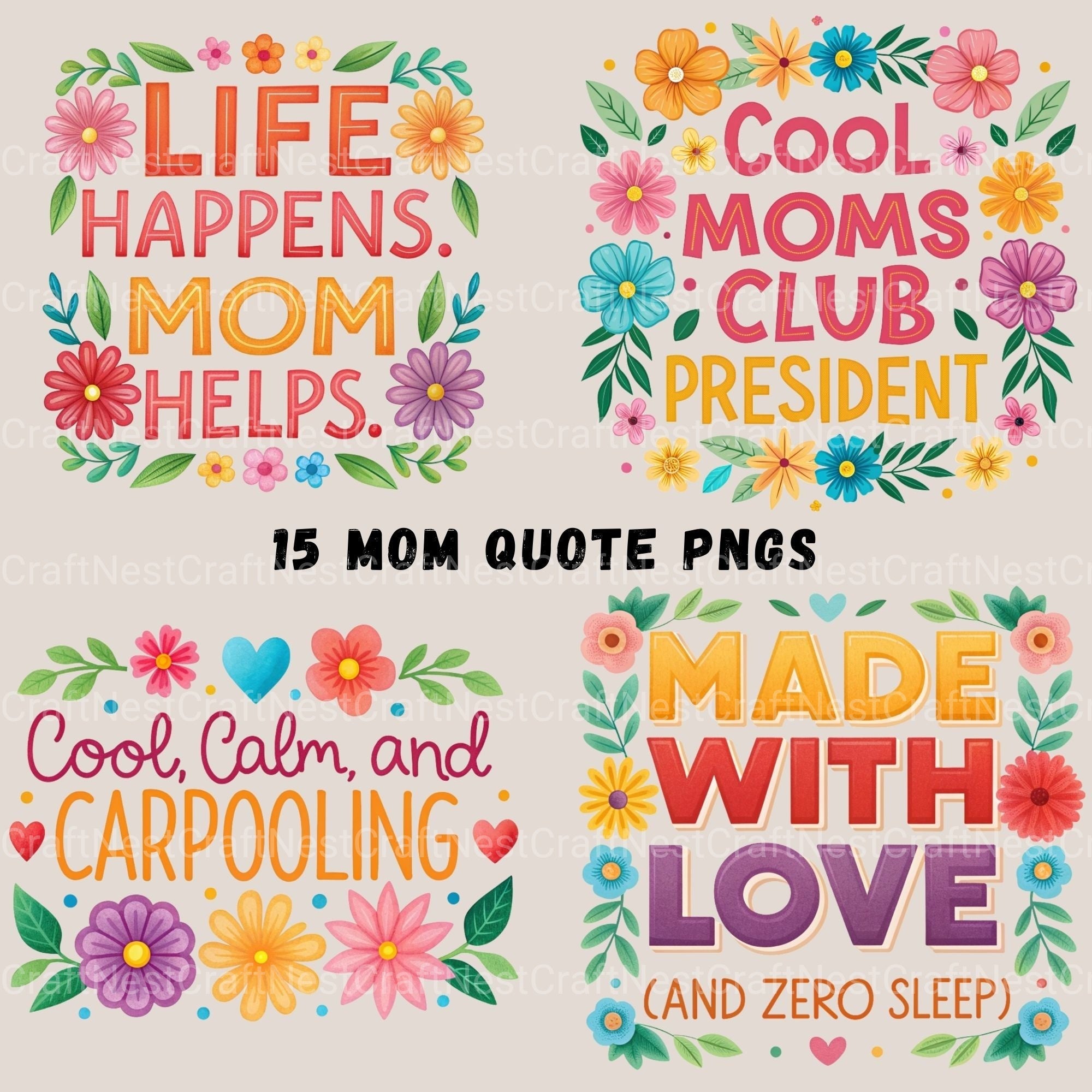 Mom Quotes Clipart Bundle