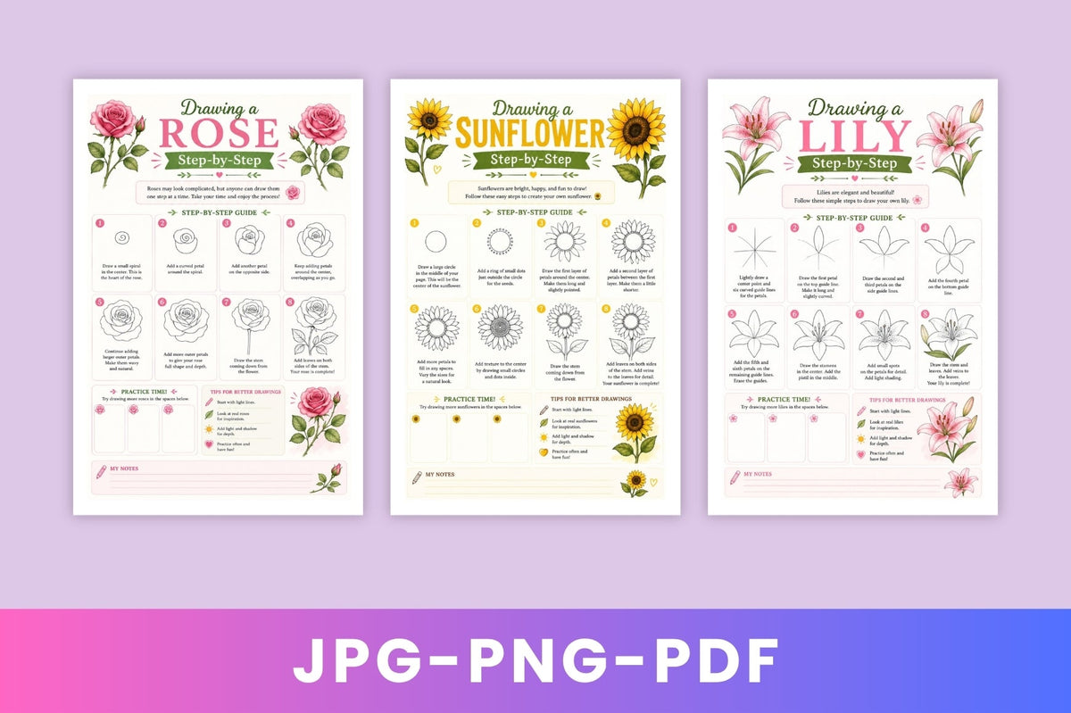 Learn To Draw Beautiful Flowers Step By Step Practice