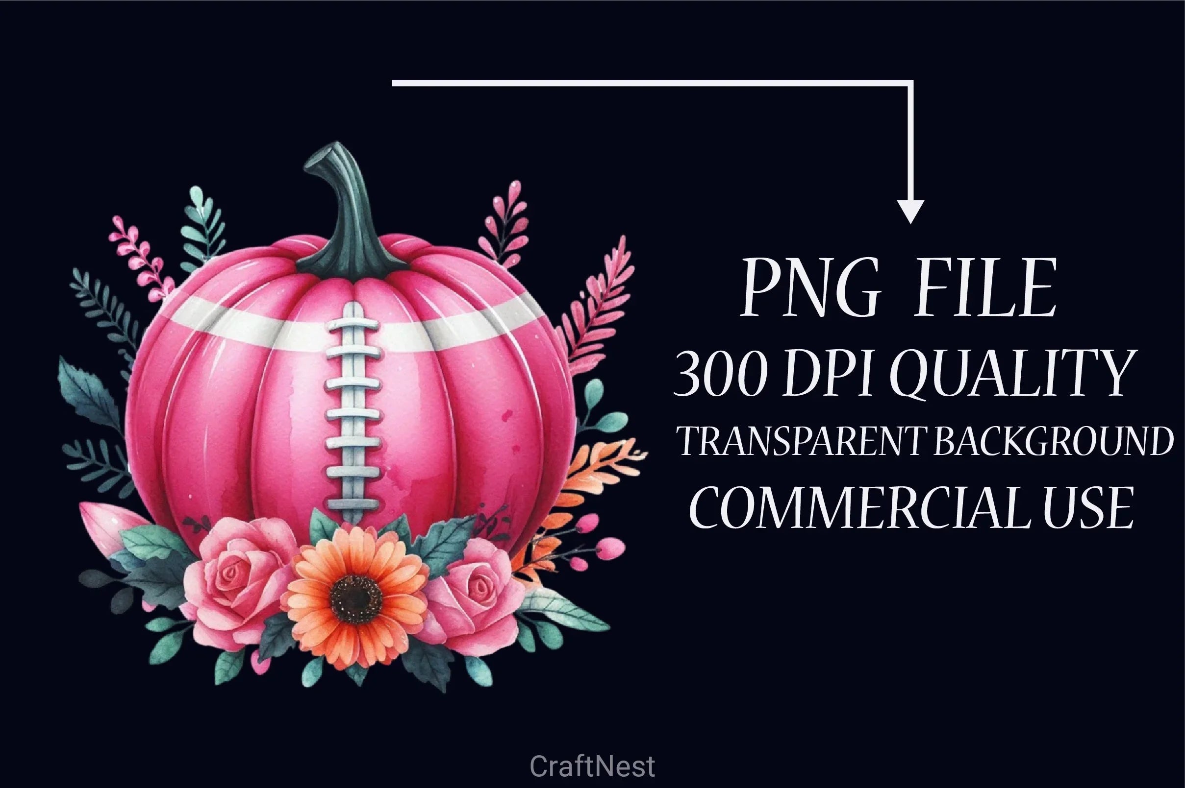 Pink Football Pumpkin Clipart Bundle - CraftNest - Digital Crafting and Art