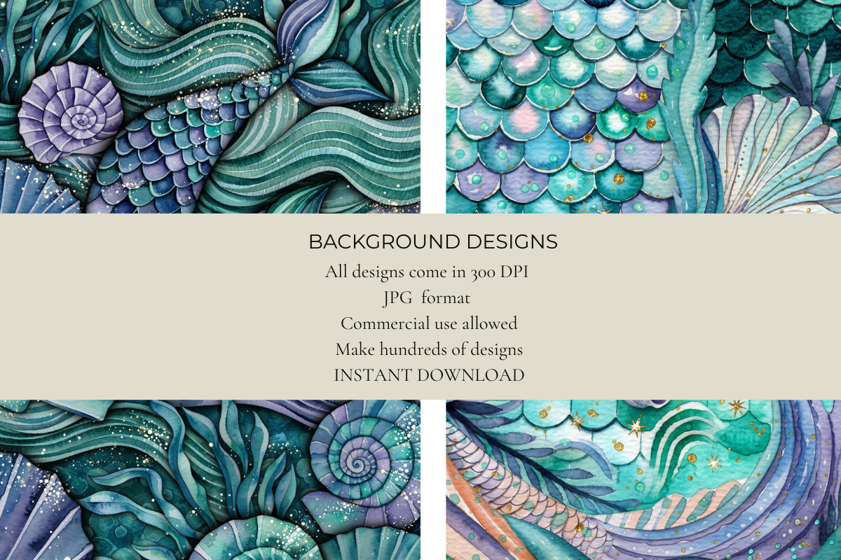 Mermaid Sparkles Junk Journal Papers