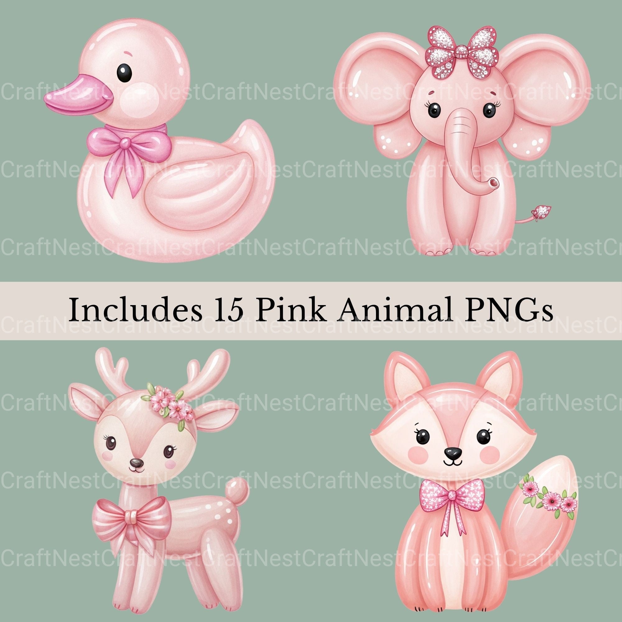 Balloon Animals Coquette Clipart Bundle